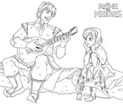 coloriage kristoff et anna deviennent amis